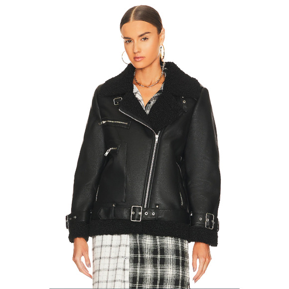 $139 Steve Madden Quinn Womens Faux Leather Cold Weather Motorcycle Jacket - Picture 2 of 5